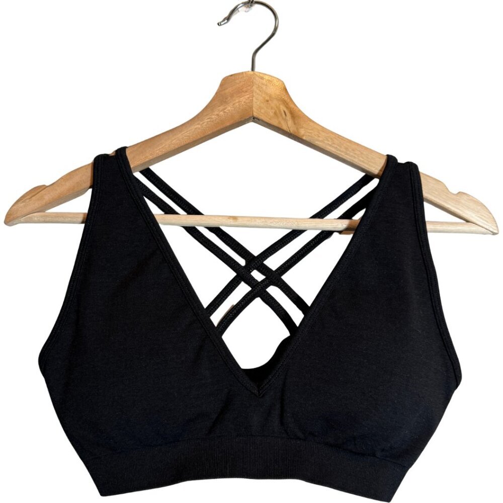 Alphalete Padded Sports Bra Women's Medium Black Active Workout Training NWOT
